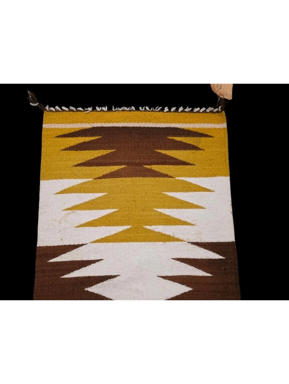 Gilbert Ortega's Vintage Navajo Rug Saddle Blanket Wool 31x16 Handmade W/ Tag